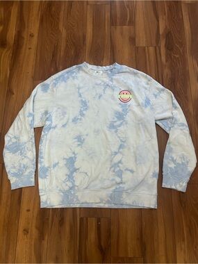 Smiley x H&M Men XL Blue Tie Dye Sweatshirt Pullover Skater